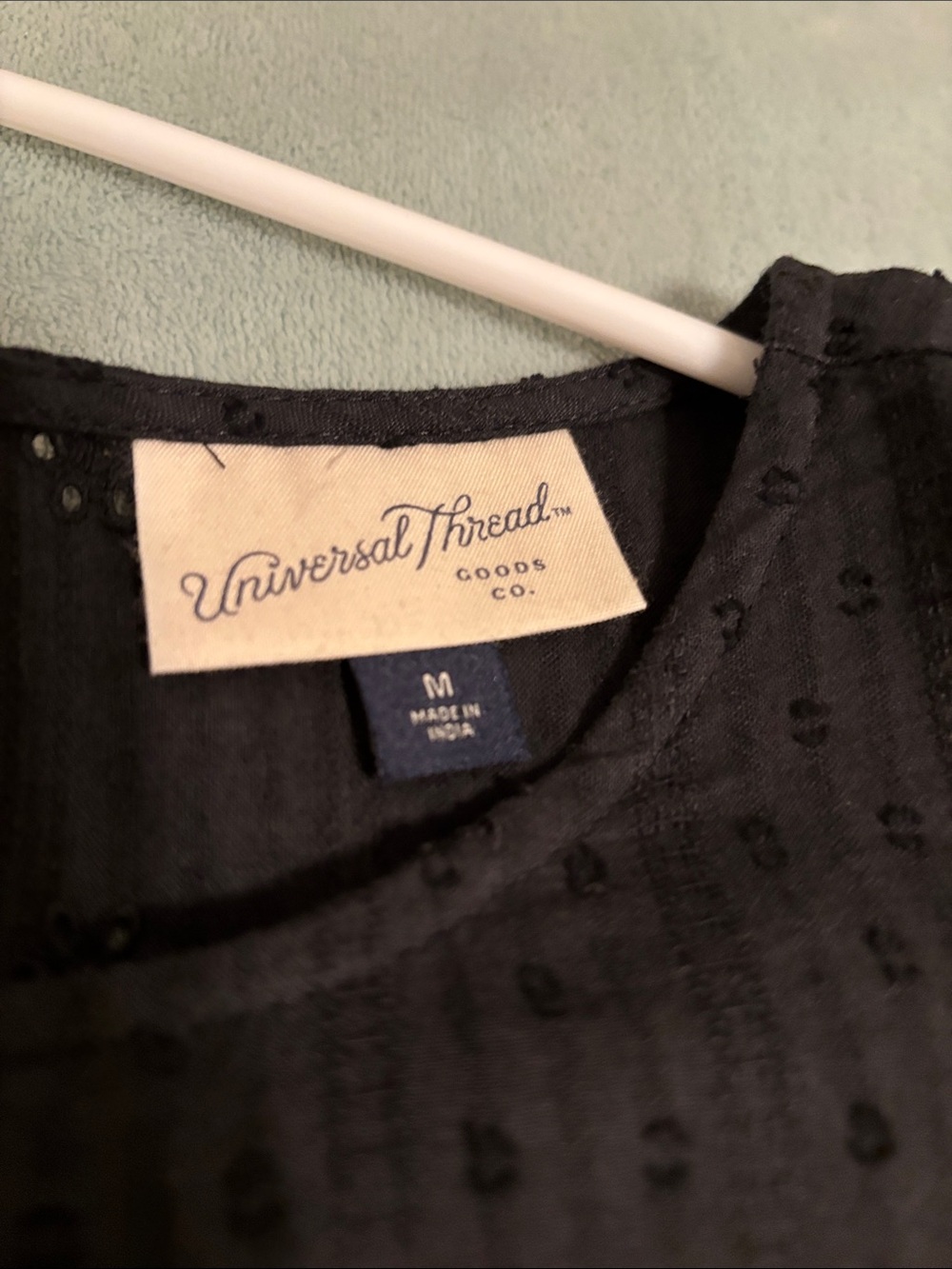 Universal Thread Black Eyelet Ruffle Peplum Top - Picture 3 of 5